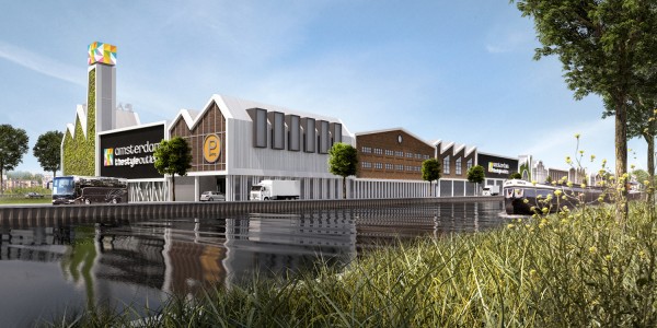 sugar city water halfweg outletcentrum industriële baksteen met strakke witte kaders